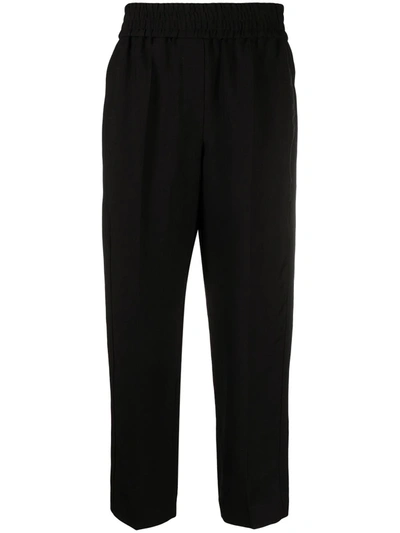 Brunello Cucinelli Elasticated Waistband Cropped Leg In Black
