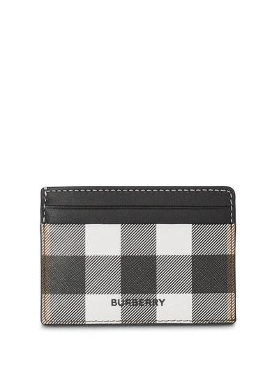 Burberry Check Print Cardholder In Black