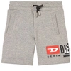 Diesel Logo-print Drawstring Track Shorts In Grey