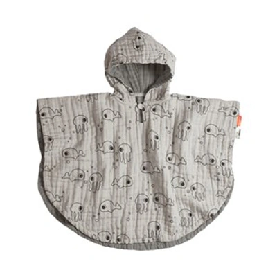 Done By Deer Sea Friends Bath Poncho Gray In Grey