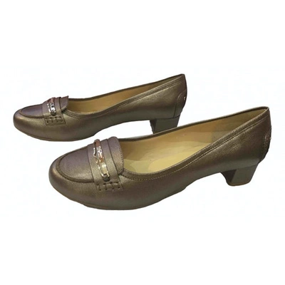 Pre-owned Carlo Pazolini Leather Ballet Flats In Metallic
