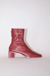 ACNE STUDIOS Square toe booties Burgundy/burgundy