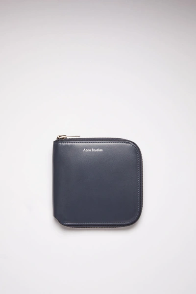 Acne Studios Zippered Wallet In Dark Blue