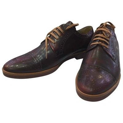 Pre-owned Carlo Pazolini Leather Lace Ups In Burgundy