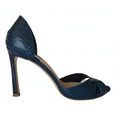 Pre-owned Carlo Pazolini Leather Sandal In Blue