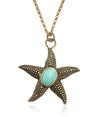 ALCOZER & J DESIGNER NECKLACES STARFISH BRASS NECKLACE WITH MAGNESITE HEART