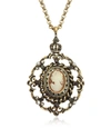 ALCOZER & J DESIGNER NECKLACES GILDED BRASS NECKLACE WITH CAMEO PENDANT