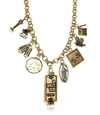 ALCOZER & J DESIGNER NECKLACES GOLDEN BRASS CINEMA CHARMS NECKLACE