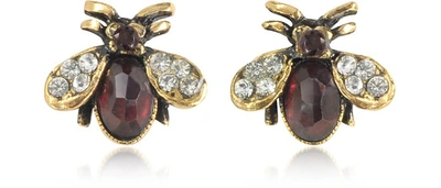 Alcozer & J Designer Earrings Moschina Earrings W/garnet In Or