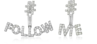 Makova Jewelry Designer Earrings #follow #me 18k Gold & 0.28 Ctw Diamonds Earrings In Or Blanc