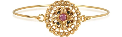 Alcozer & J Designer Bracelets Mandala Bracelet W/semi Precious Stones In Or