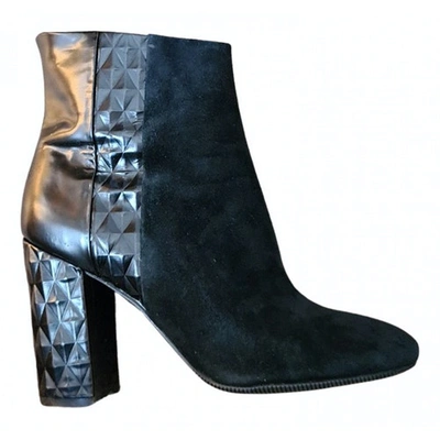 Pre-owned Carlo Pazolini Leather Ankle Boots In Black
