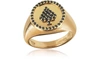 MAKOVA JEWELRY DESIGNER RINGS 18K PINK GOLD & 0.24 CTW BLACK DIAMONDS QUEEN OF SPADE PINKY RING