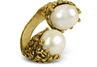 Alcozer & J Rings Glass Pearl Ring