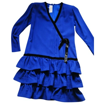 Pre-owned Nina Ricci Wool Mid-length Dress In Blue