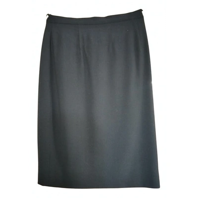 Pre-owned Emanuel Ungaro Silk Mid-length Skirt In Black