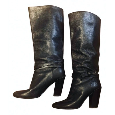 Pre-owned Kate Spade Leather Boots In Black