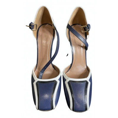 Pre-owned Marni Leather Heels In Blue