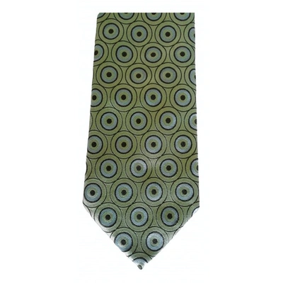 Pre-owned Hugo Boss Silk Tie In Green