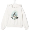Andorine Puffin Graphic-print Hoodie In White