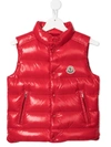 Moncler Padded Down Gilet In Red