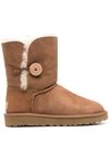 Ugg Bailey Button I Low Heels Ankle Boots In Leather Color Suede In Chestnut