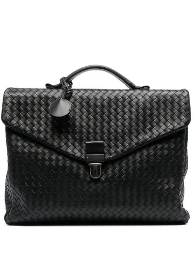 Bottega Veneta Intrecciato Tote Bag In Black