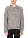 Helmut Lang Cashmere-wool Blend Speckled-ribbed Knit Jumper In Black