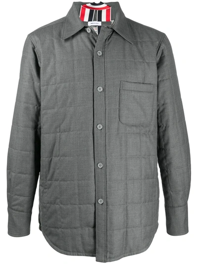 Thom Browne Super 120s Twill Shirt Jacket In Grey