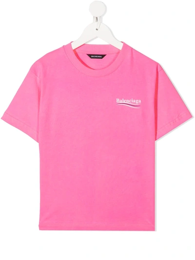 Balenciaga Kids' Political Campaign T-shirt In Pink