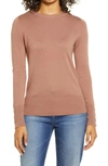 Halogenr Halogen Crewneck Sweater In Brown Clove