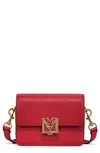 Mcm Mena Colorblock Visetos Leather Shoulder Bag In Ruby Red
