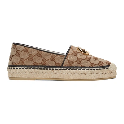 Gucci Pilar Gg Monogram Espadrilles In Beige