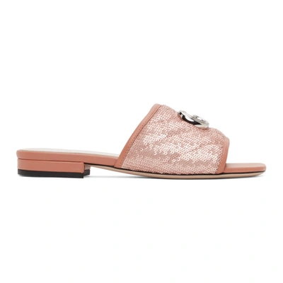 Gucci Women's Sequin Slide Sandal In 6860 Pink