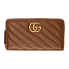 GUCCI GUCCI BROWN GG MARMONT 2.0 ZIP-AROUND WALLET