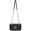 GUCCI BLACK SEQUIN SMALL GG MARMONT 2.0 SHOULDER BAG