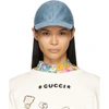 GUCCI BLUE WOOL LAMÉ GG CAP