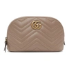 GUCCI TAUPE GG MARMONT 2.0 QUILTED COSMETIC CASE