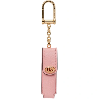 Gucci Pink Porte-rouges Lipstick Case Keychain In 5815 Pink