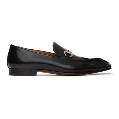 Gucci Donnie Horsebit Leather Loafers In Black