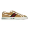 GUCCI BEIGE SUEDE 'GUCCI TENNIS 1977' LOW-TOP SNEAKERS