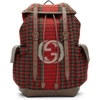 GUCCI RED & GREEN HOUNDSTOOTH GG BACKPACK