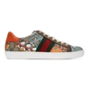 GUCCI BROWN DISNEY EDITION DONALD DUCK GG ACE SNEAKERS
