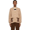 GUCCI TAN WOOL WEB CARDIGAN