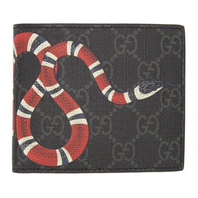 Gucci Black Gg Snake Wallet In 1058 Grey