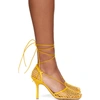 Bottega Veneta Stretch Square-toe Ankle-strap Mesh Pumps In 7123 Egg Yolk