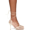 BOTTEGA VENETA OFF-WHITE MESH STRETCH HEELS