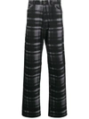 Qasimi Straight Leg Check Print Trousers In Black