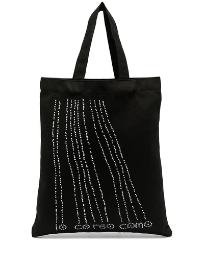 10 Corso Como Logo Print Cotton Tote In Black
