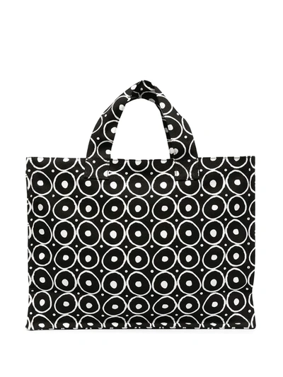 10 Corso Como Graphic Print Cotton Tote In Black